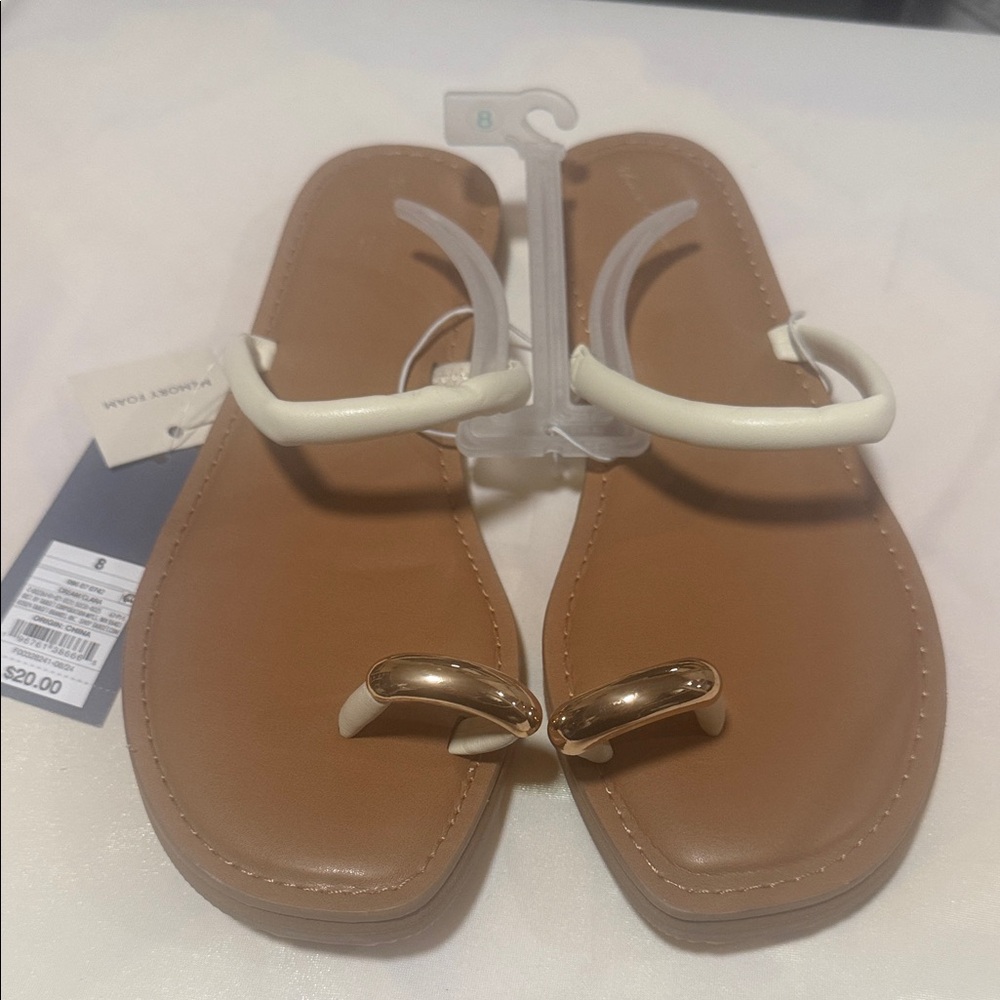 Universal trade White and Tan Sandals siza 11, 8.5, 8, 6.